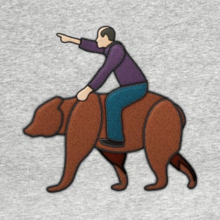 Man Riding Bear T-Shirt